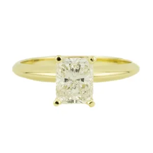 GIA 1.16ctw Radiant Solitaire Diamond Engagement Ring in 14K Yellow Gold - Size 6