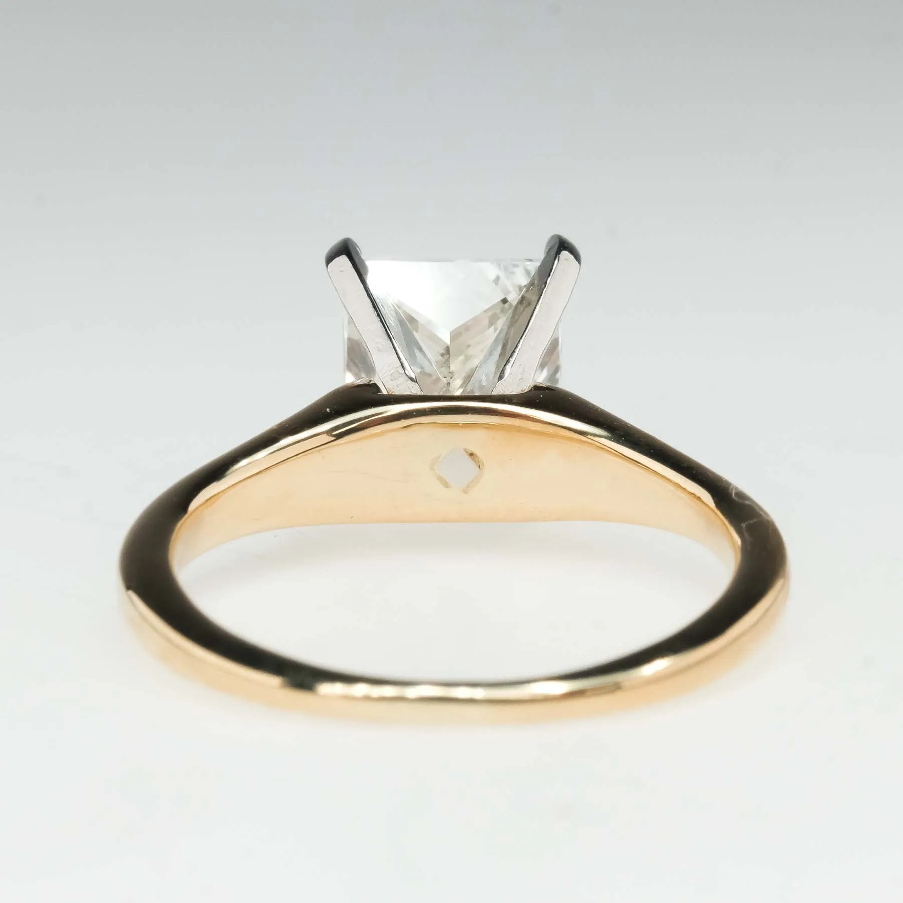 GIA 2.02ct Princess Cut Diamond Solitaire Engagement Ring in 14K Yellow Gold