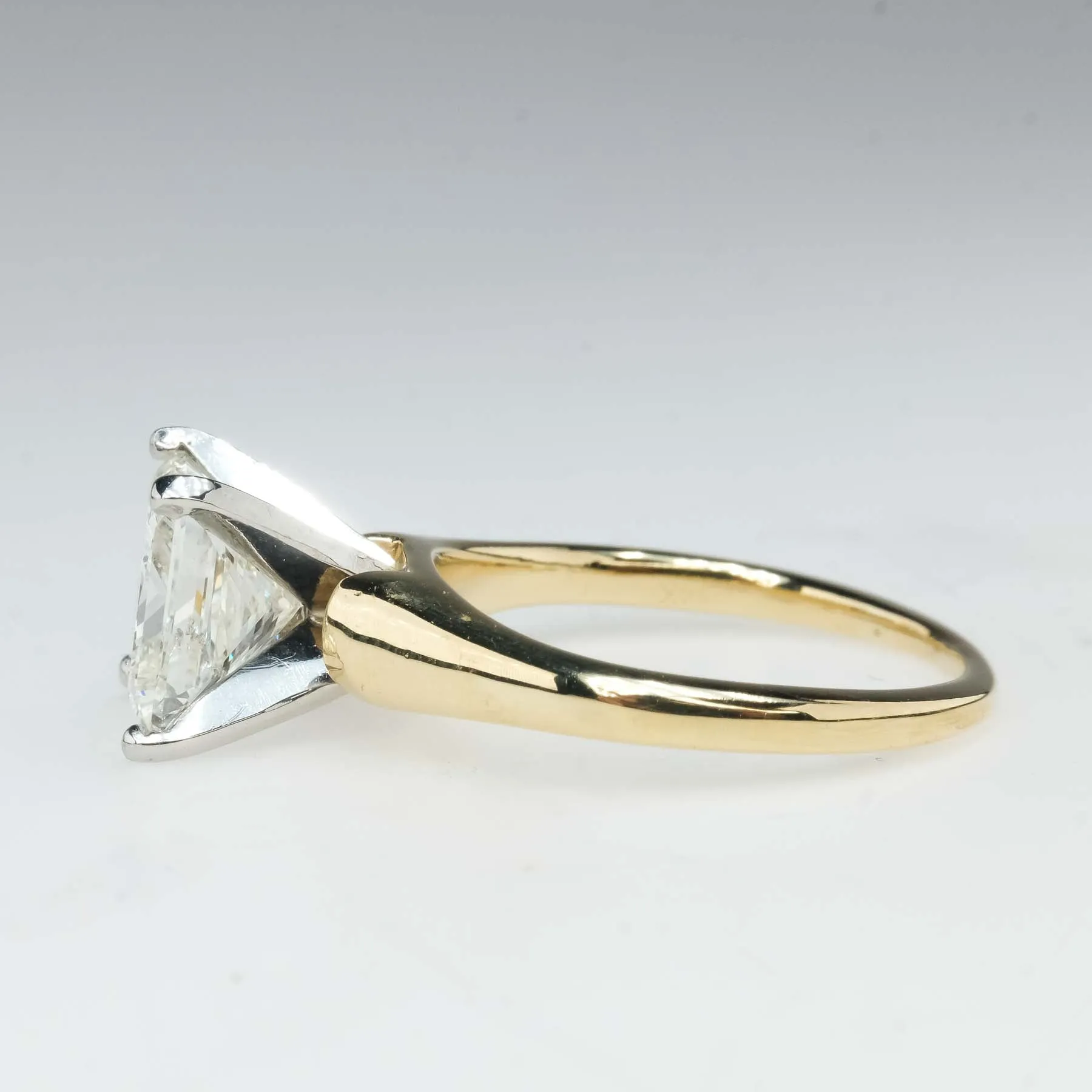 GIA 2.02ct Princess Cut Diamond Solitaire Engagement Ring in 14K Yellow Gold
