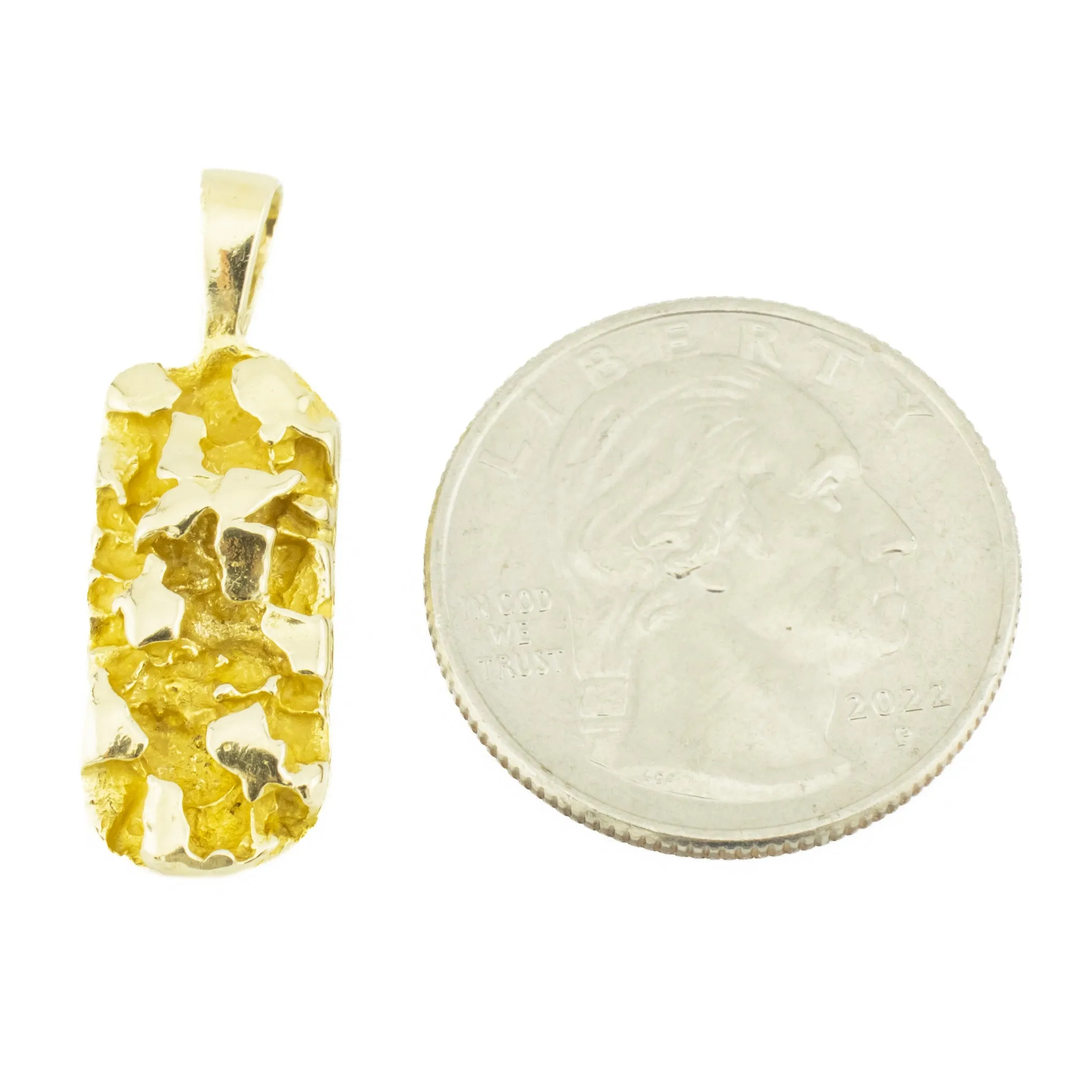 Gold Nugget Pendant in 14K Yellow Gold - 5.5 Grams
