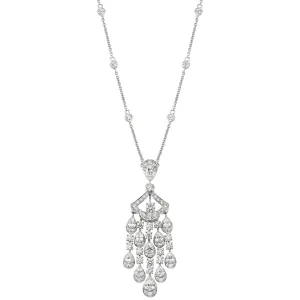 Graff 7.18ct 18k White Gold Diamond Drop Necklace