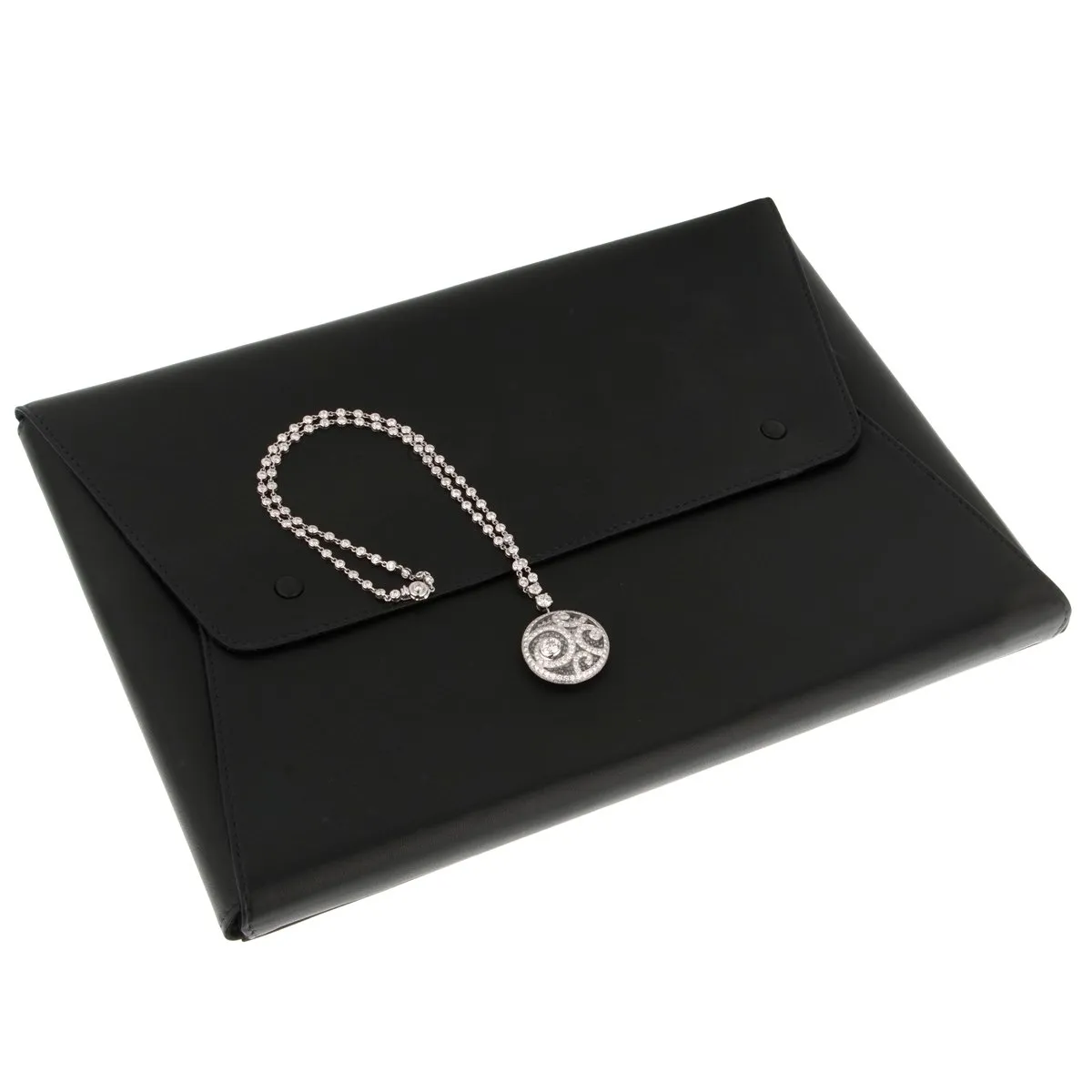 Graff Diamond on Diamond Pendant Drop 18k White Gold Necklace