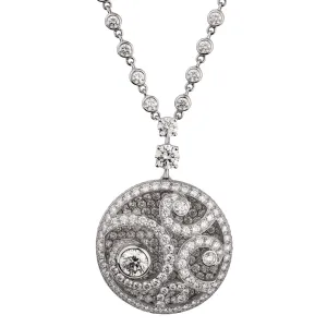 Graff Diamond on Diamond Pendant Drop 18k White Gold Necklace