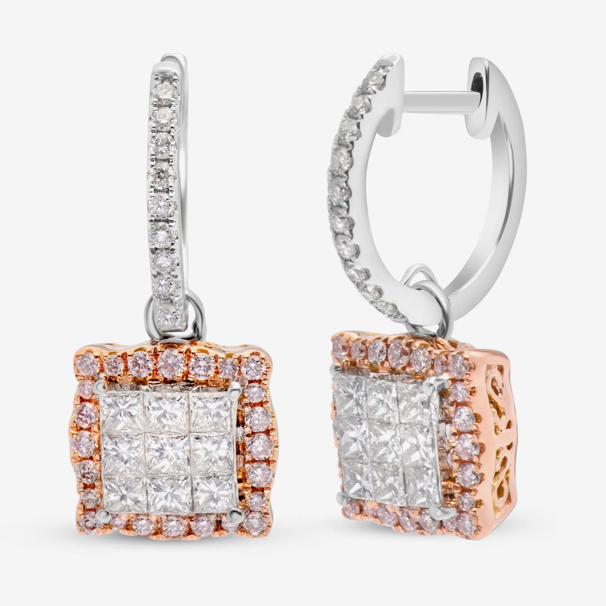 Gregg Ruth 14K Gold, White Diamond 0.91ct. tw. and Fancy Pink Diamond 0.29ct. tw. Drop Earrings 50637