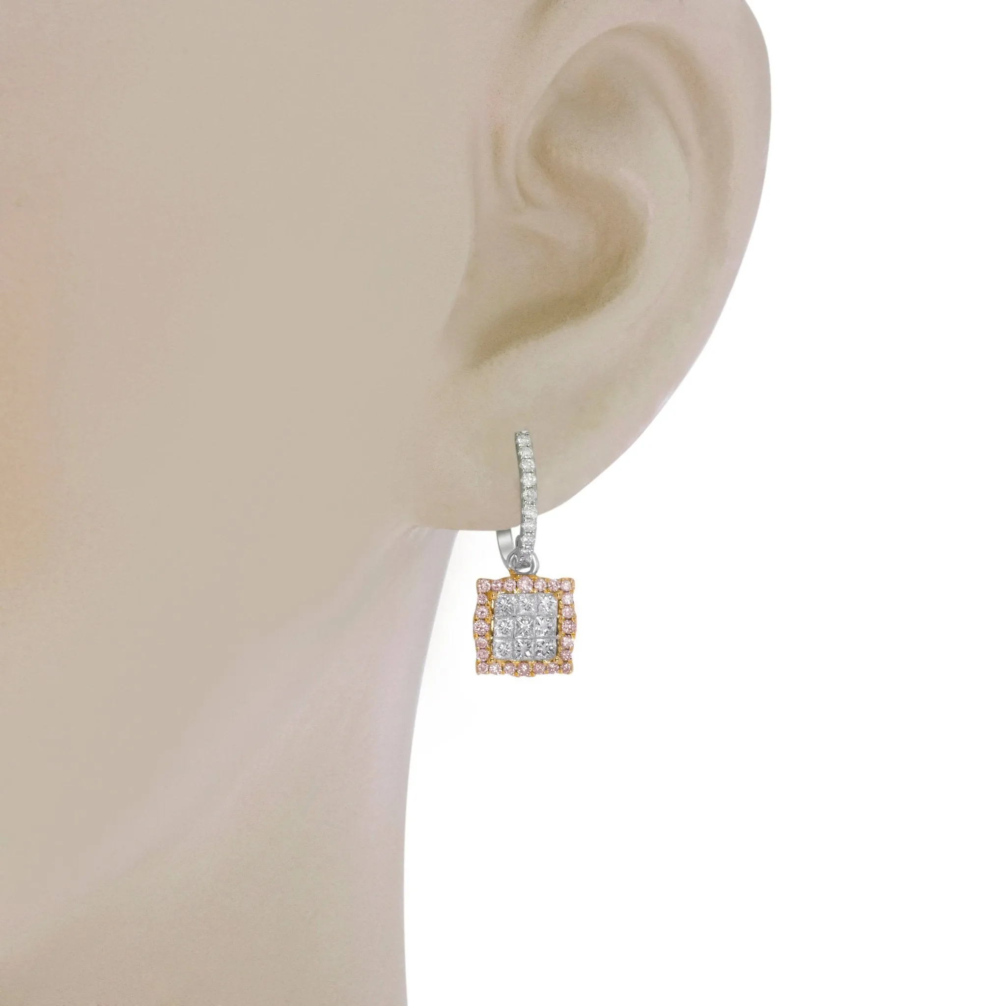 Gregg Ruth 14K Gold, White Diamond 0.91ct. tw. and Fancy Pink Diamond 0.29ct. tw. Drop Earrings 50637