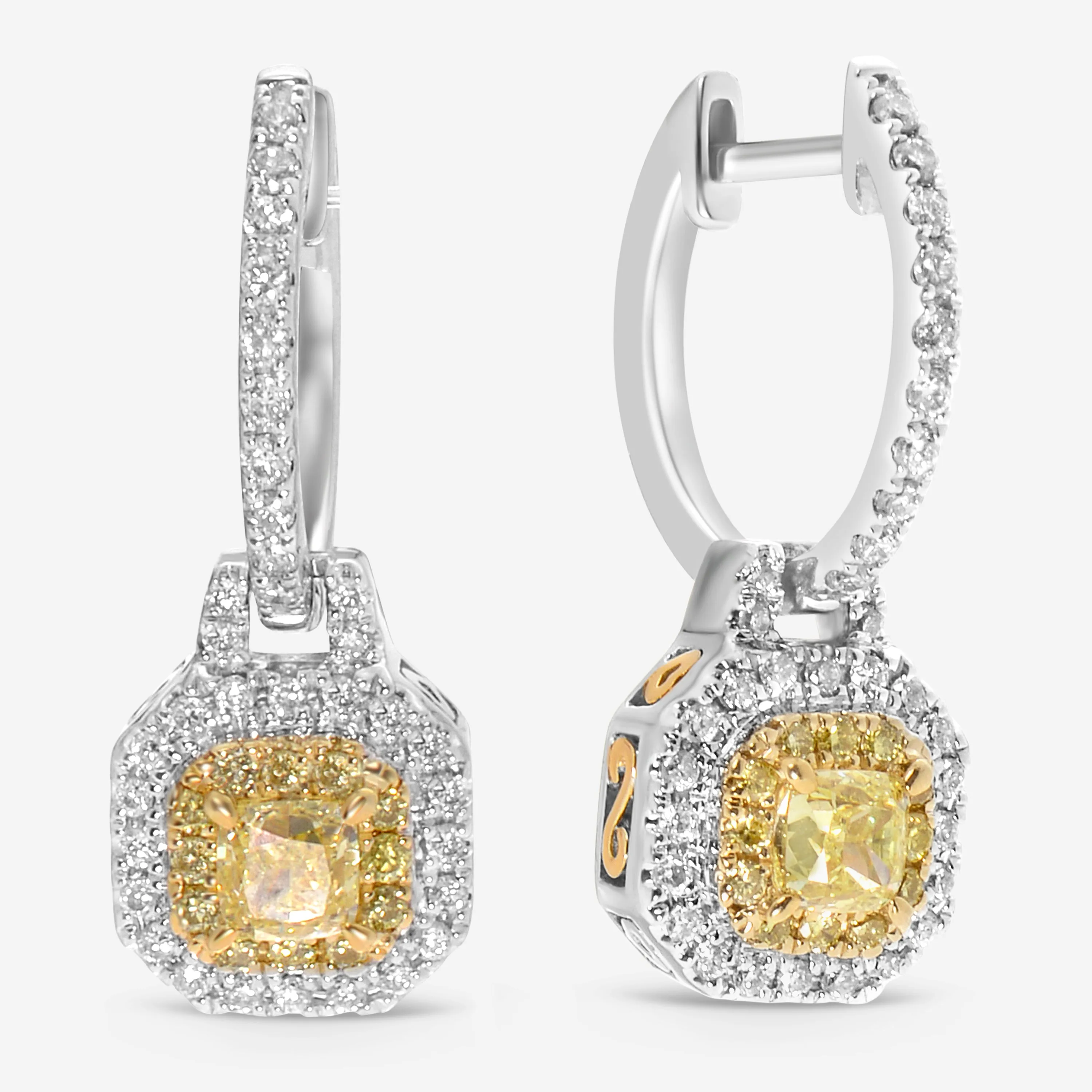 Gregg Ruth 14K White Gold, Diamond 0.60ct. and Pav Diamonds 0.39ct. tw. Drop Earrings 603855 - GCR/000938
