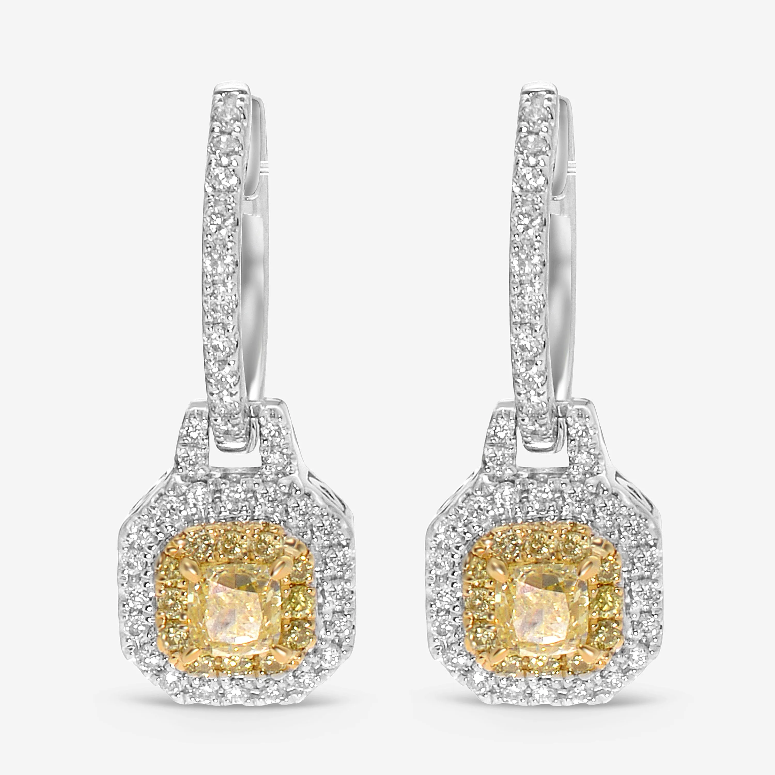 Gregg Ruth 14K White Gold, Diamond 0.60ct. and Pav Diamonds 0.39ct. tw. Drop Earrings 603855 - GCR/000938