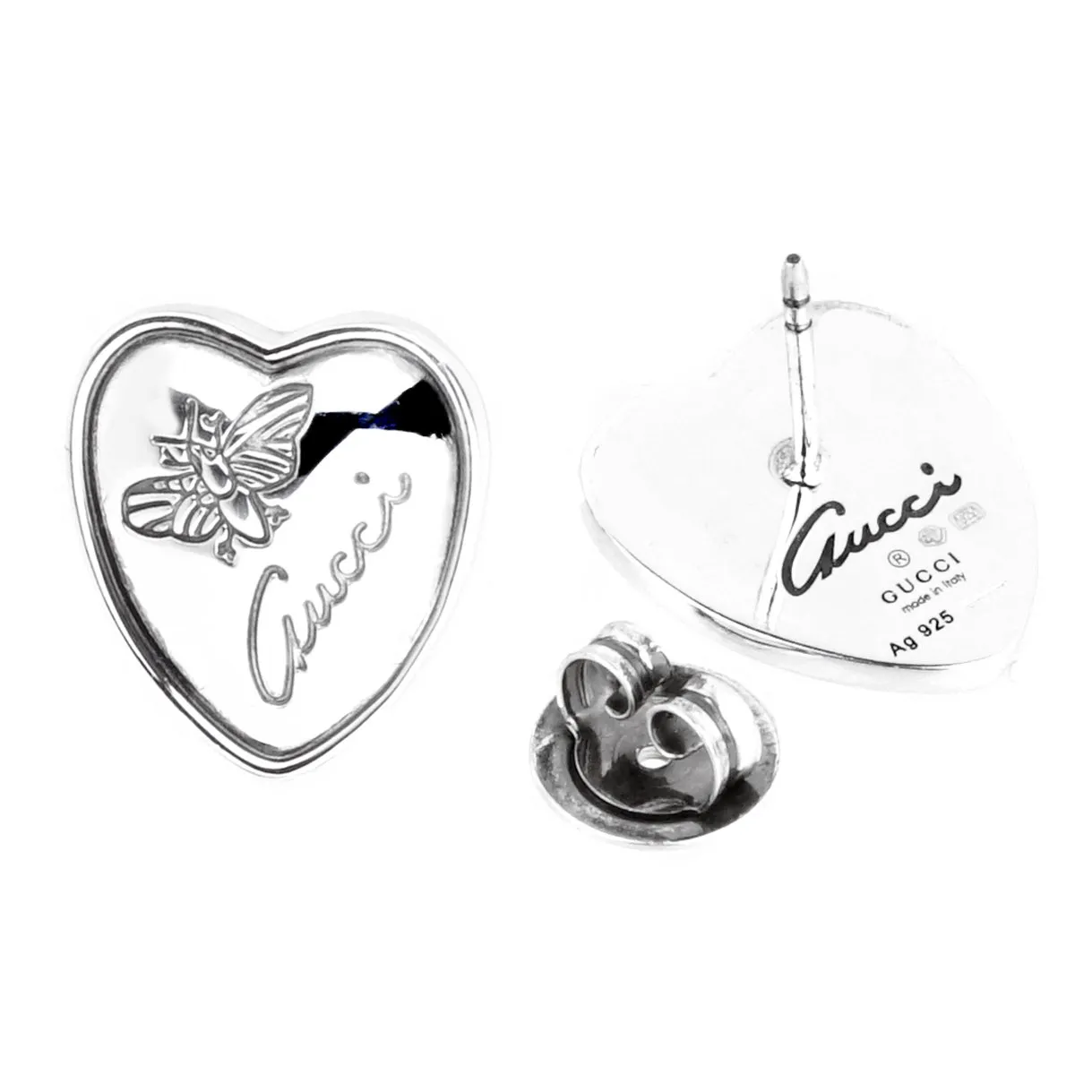 Gucci Butterfly Heart Stud Earrings