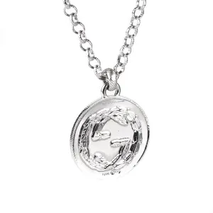Gucci Double G Bee Large Coin Silver Necklace