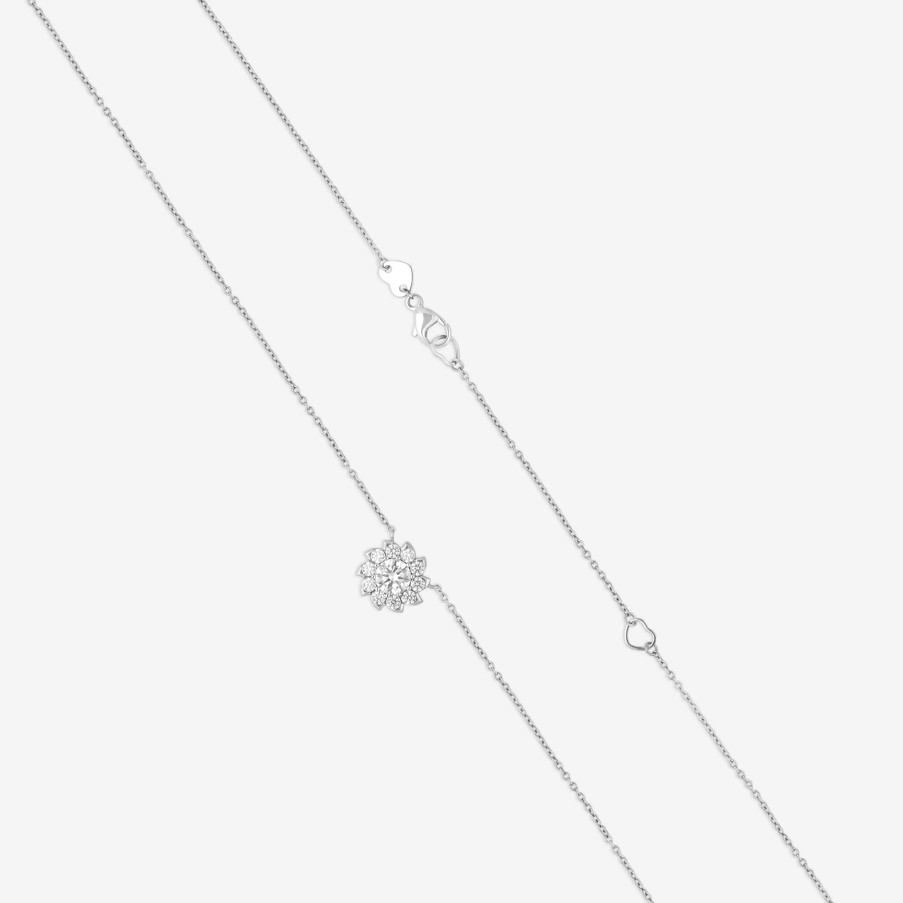 Hearts On Fire Aerial 18K White Gold Sol Halo Necklace HFNARSOL00908W