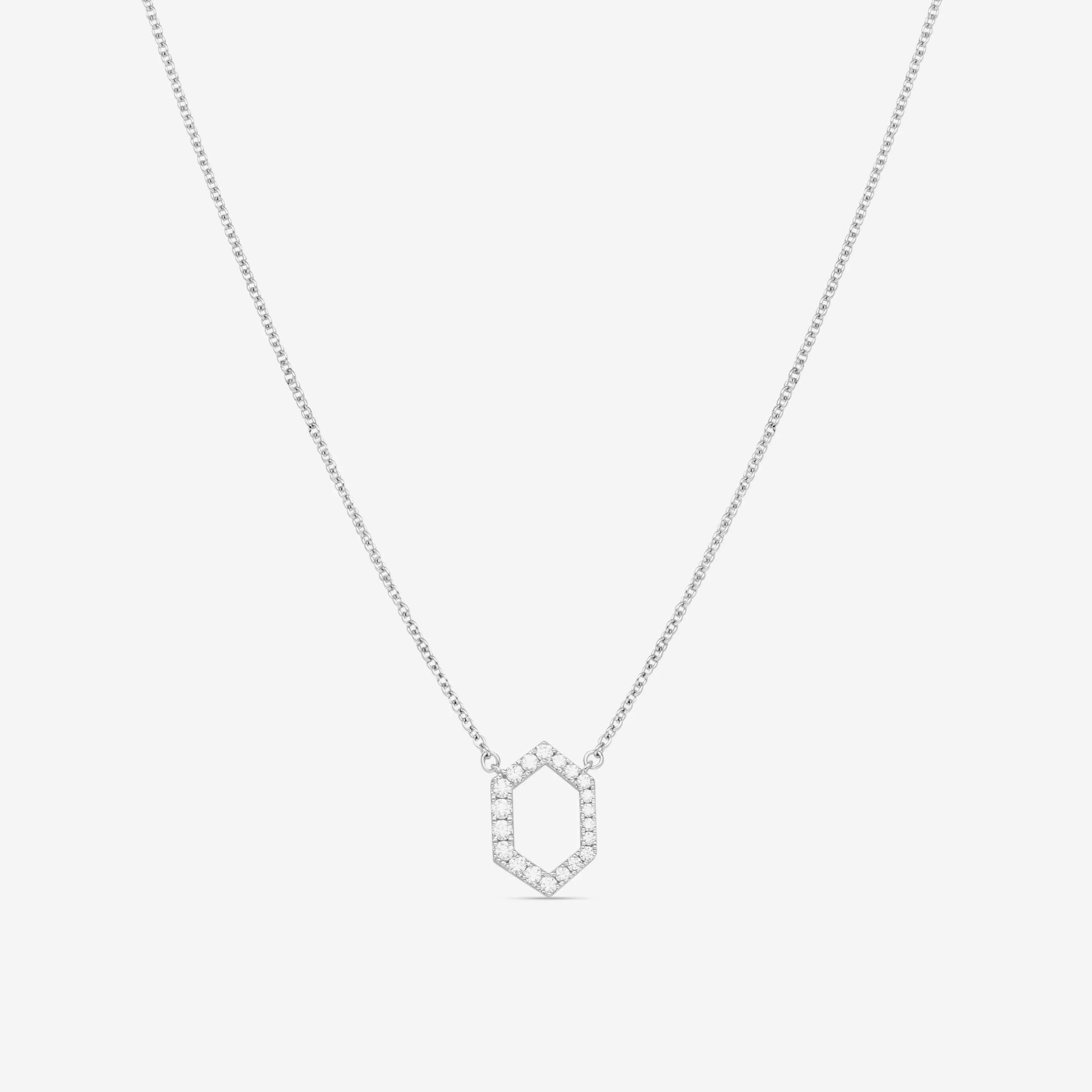 Hearts On Fire Charmed 18K White Gold Hex Pendant HFPCHX00218W