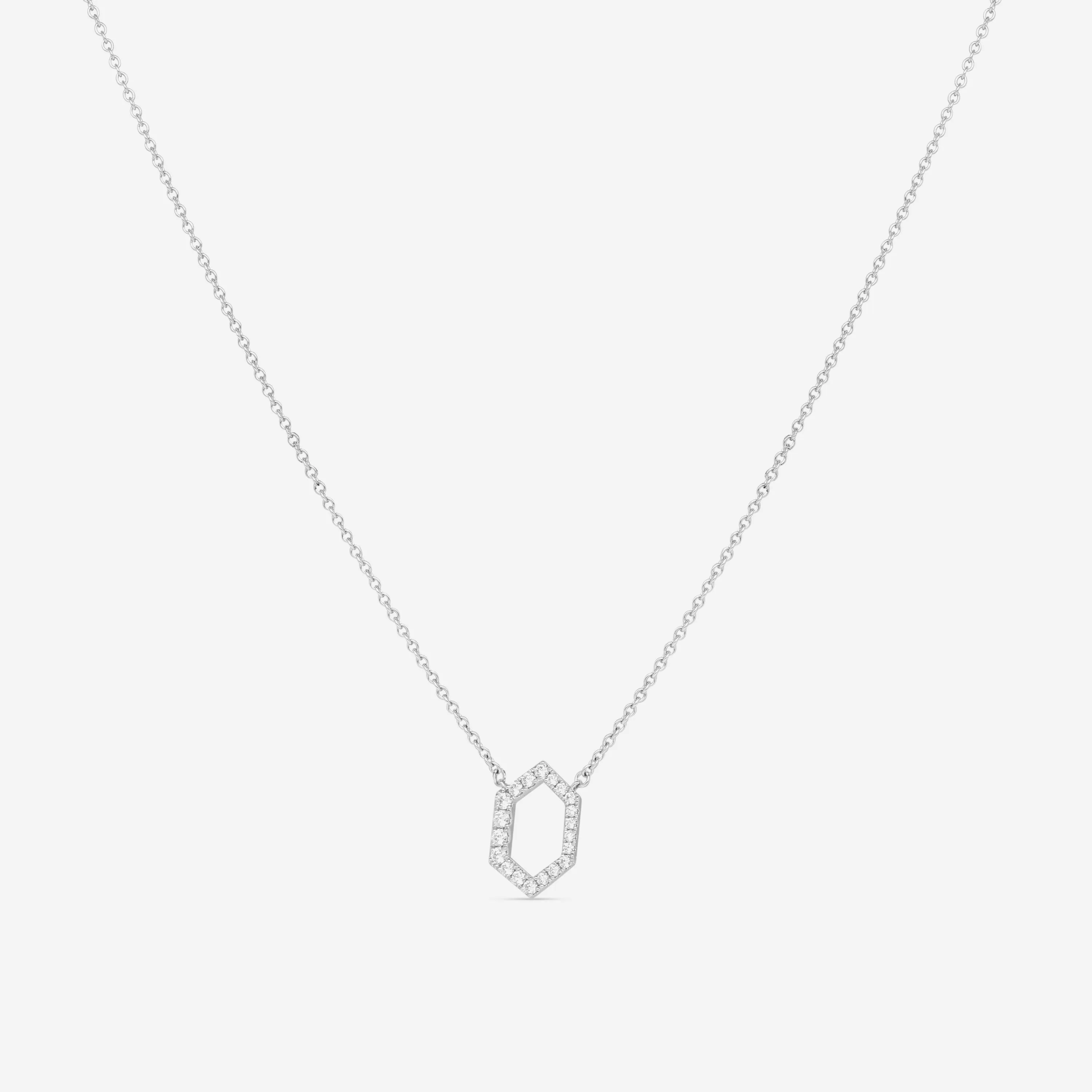 Hearts On Fire Charmed 18K White Gold Hex Pendant HFPCHX00218W