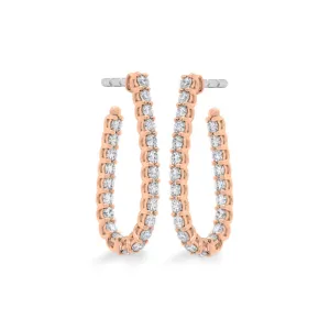 HEARTS ON FIRE SIGNATURE 18CT ROSE GOLD PEAR SHAPE HOOP EARRINGS - SMALL