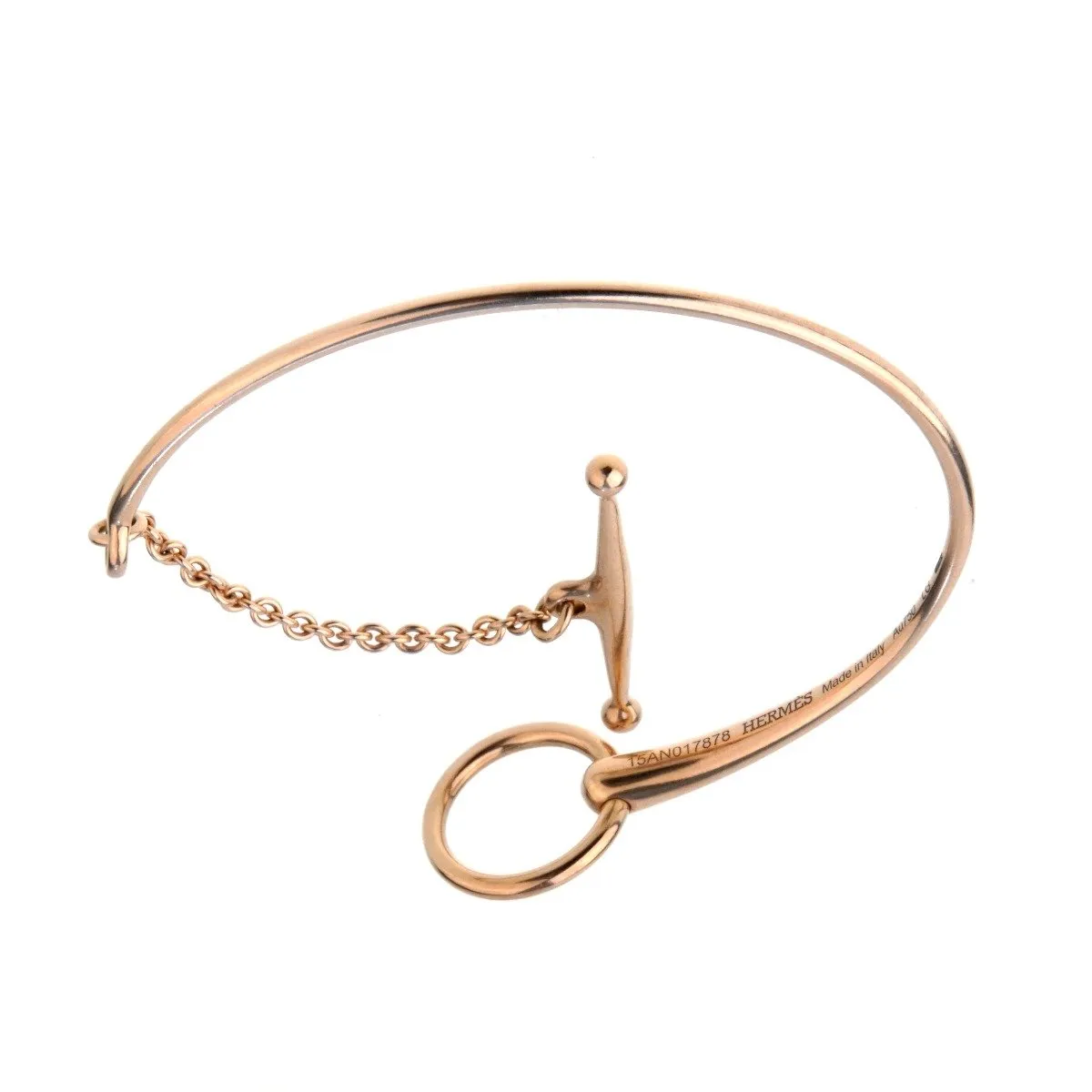 Hermes Filet D Or Rose Gold Bracelet