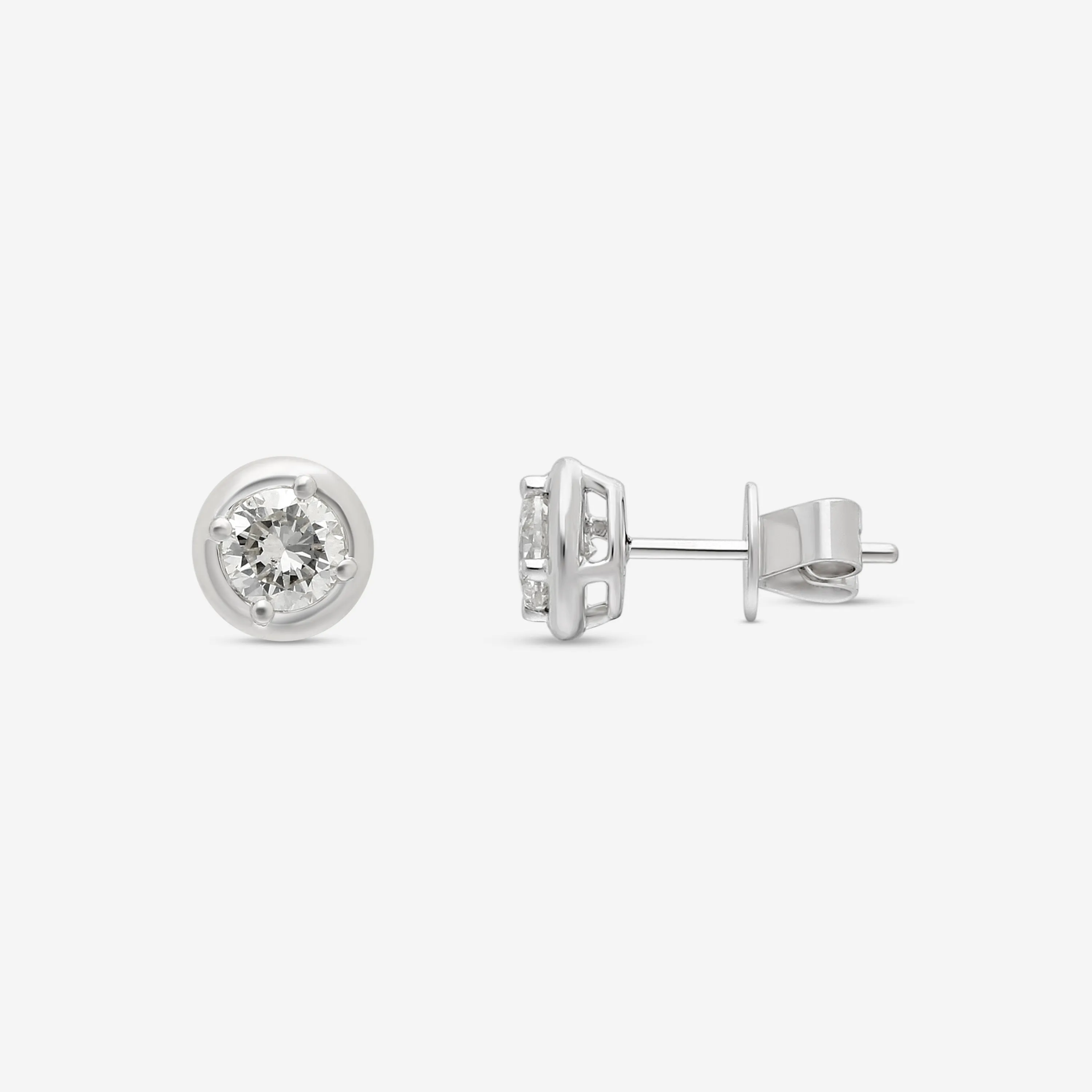 Ina Mar 18K White Gold Diamond Stud Earrings AER-19290