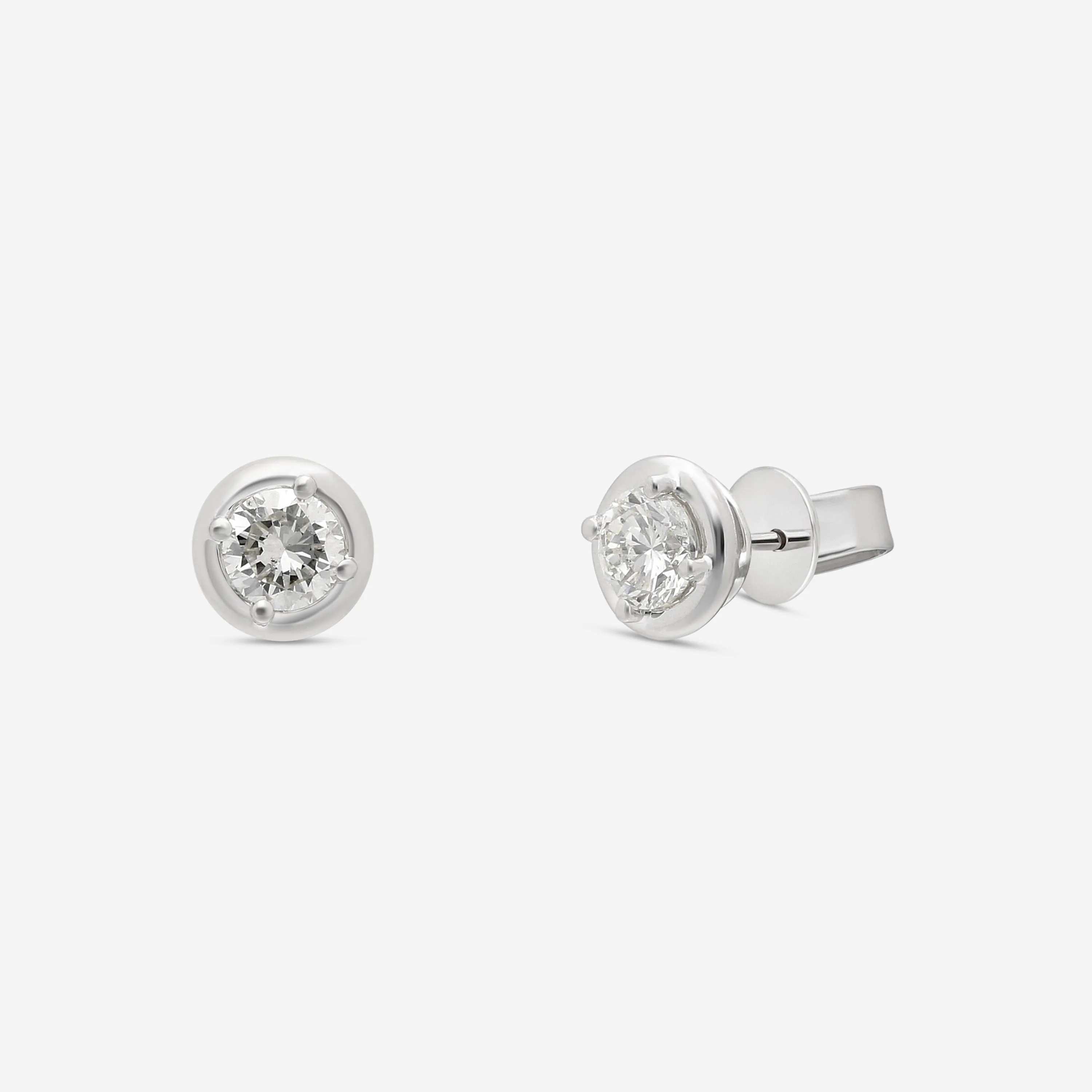 Ina Mar 18K White Gold Diamond Stud Earrings AER-19290