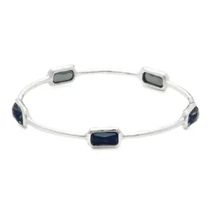 IPPOLITA ROCK CANDY ONYX, CLEAR QUARTZ & STERLING SILVER BANGLE