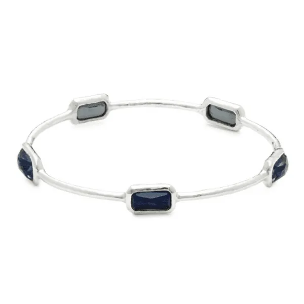 IPPOLITA ROCK CANDY ONYX, CLEAR QUARTZ & STERLING SILVER BANGLE