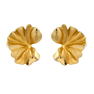 Jar Paris aluminum and 18k yellow gold "Geranium" small earrings