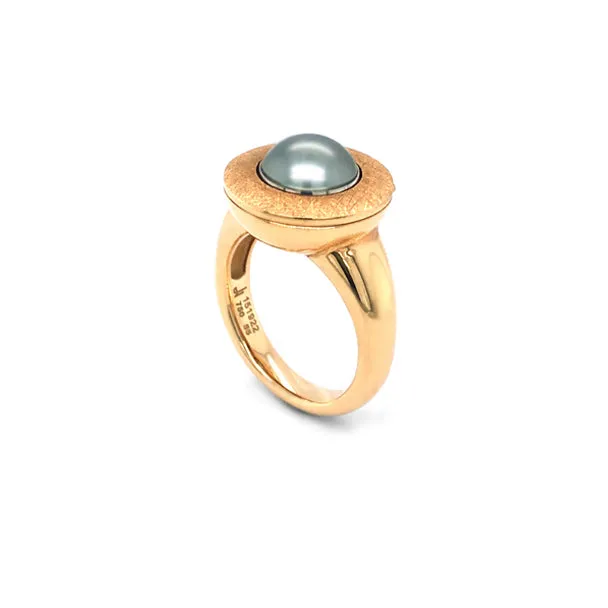JORG HEINZ 'MAGIC' 18CT ROSE GOLD TAHITIAN PEARL AND DIAMOND RING