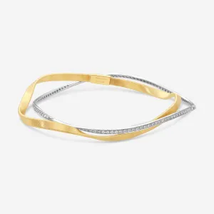 Marco Bicego Marrakech 18K Yellow & White Gold Diamond Bangle Bracelet SG32_B_YW_M5