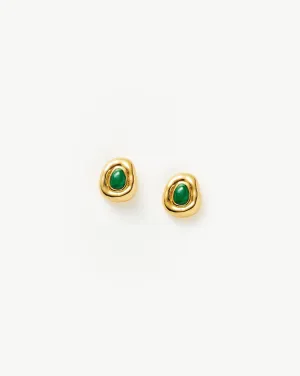 Molten Gemstone Sculptural Stud Earrings