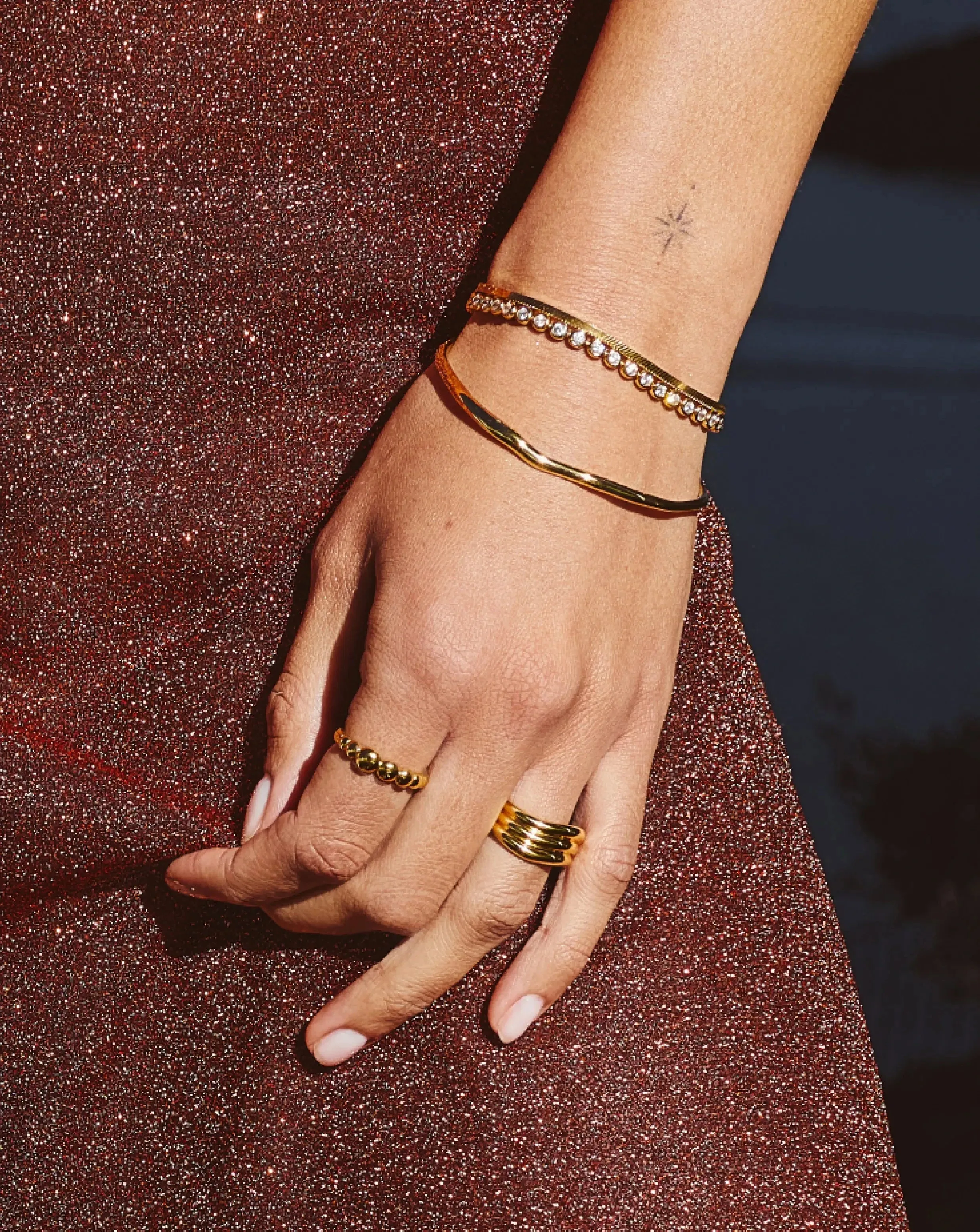 Molten Ripple Bangle | 18k Gold Vermeil