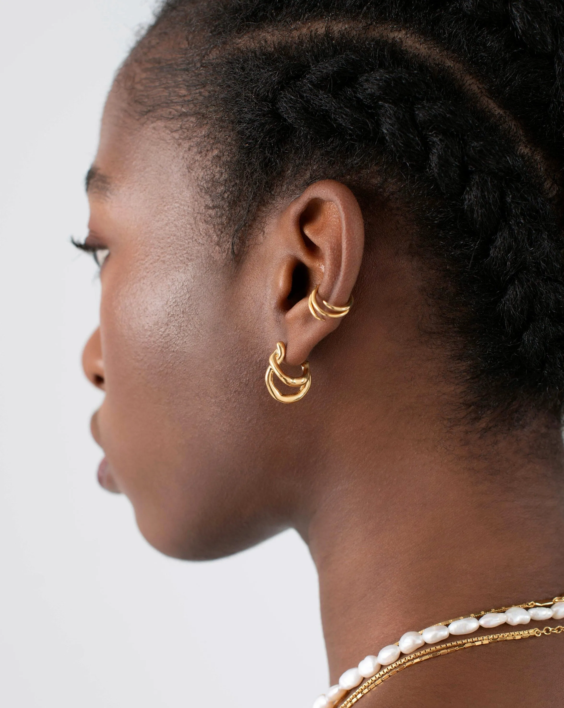 Molten Twisted Small Double Hoop Earrings