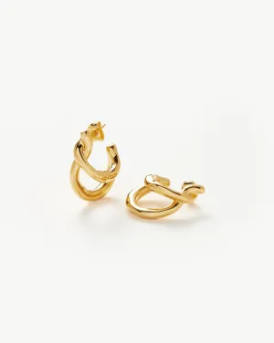 Molten Twisted Small Double Hoop Earrings
