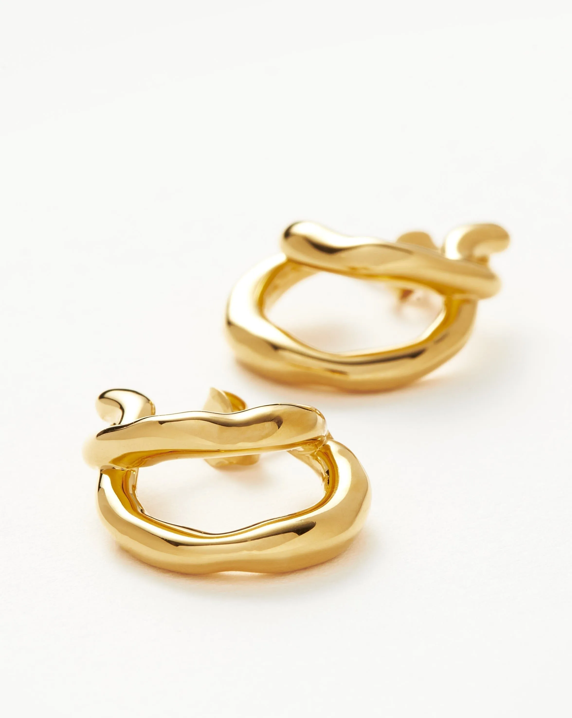 Molten Twisted Small Double Hoop Earrings
