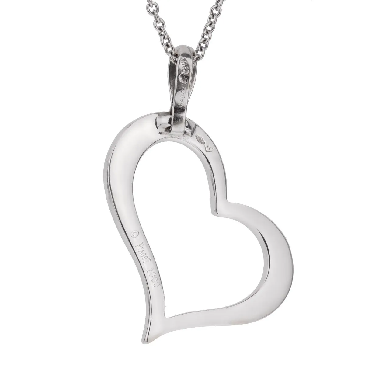 Piaget Diamond Heart 18k White Gold Necklace