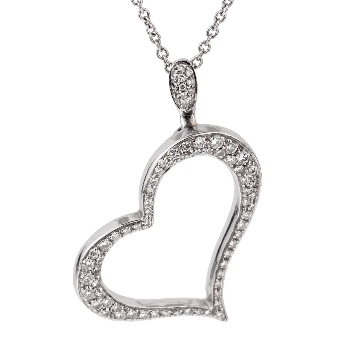 Piaget Diamond Heart 18k White Gold Necklace