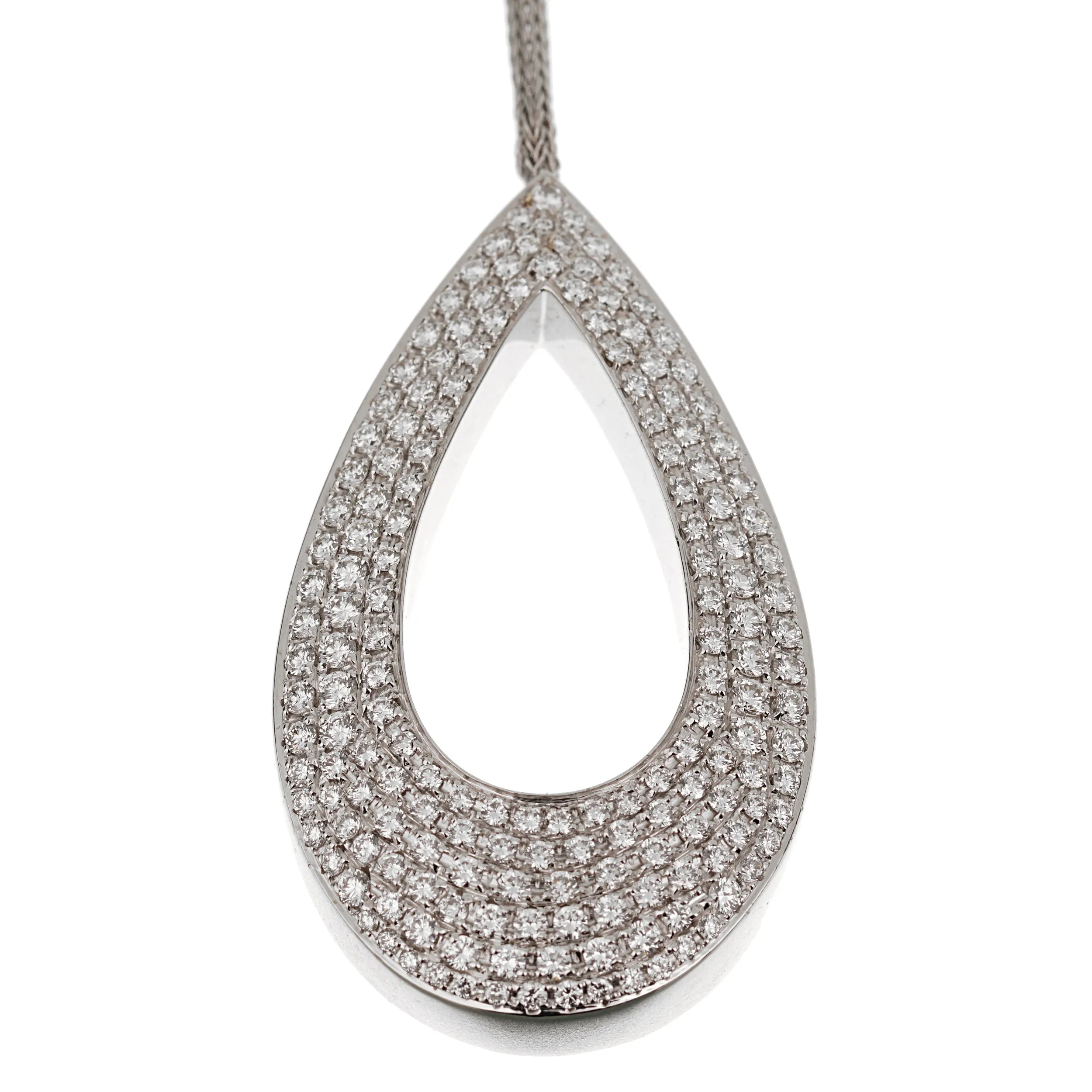 Piaget Pear Shaped Lariat Diamond 18k White Gold Necklace