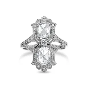 Platinum Double Rose Cut Diamond Ring
