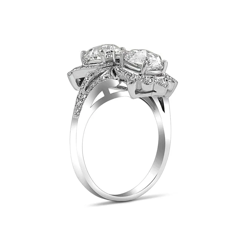 Platinum Double Rose Cut Diamond Ring