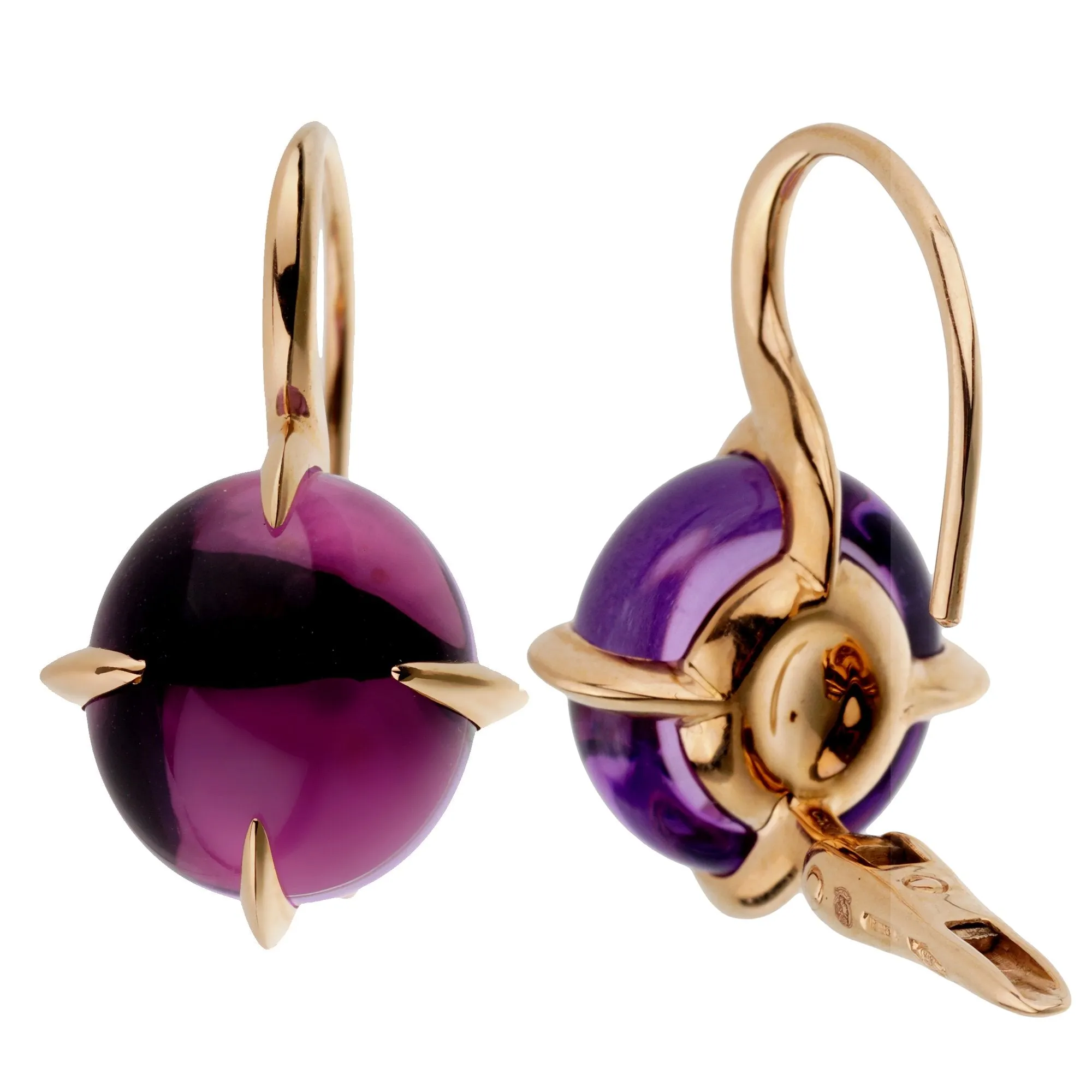Pomellato 18k Rose Gold 16.60ct Amethyst Drop Earrings