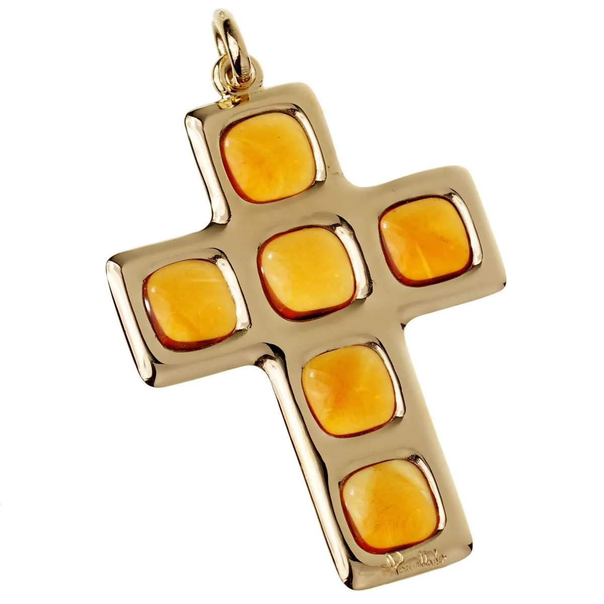 Pomellato Citrine 27ct Cross Yellow Gold Pendant