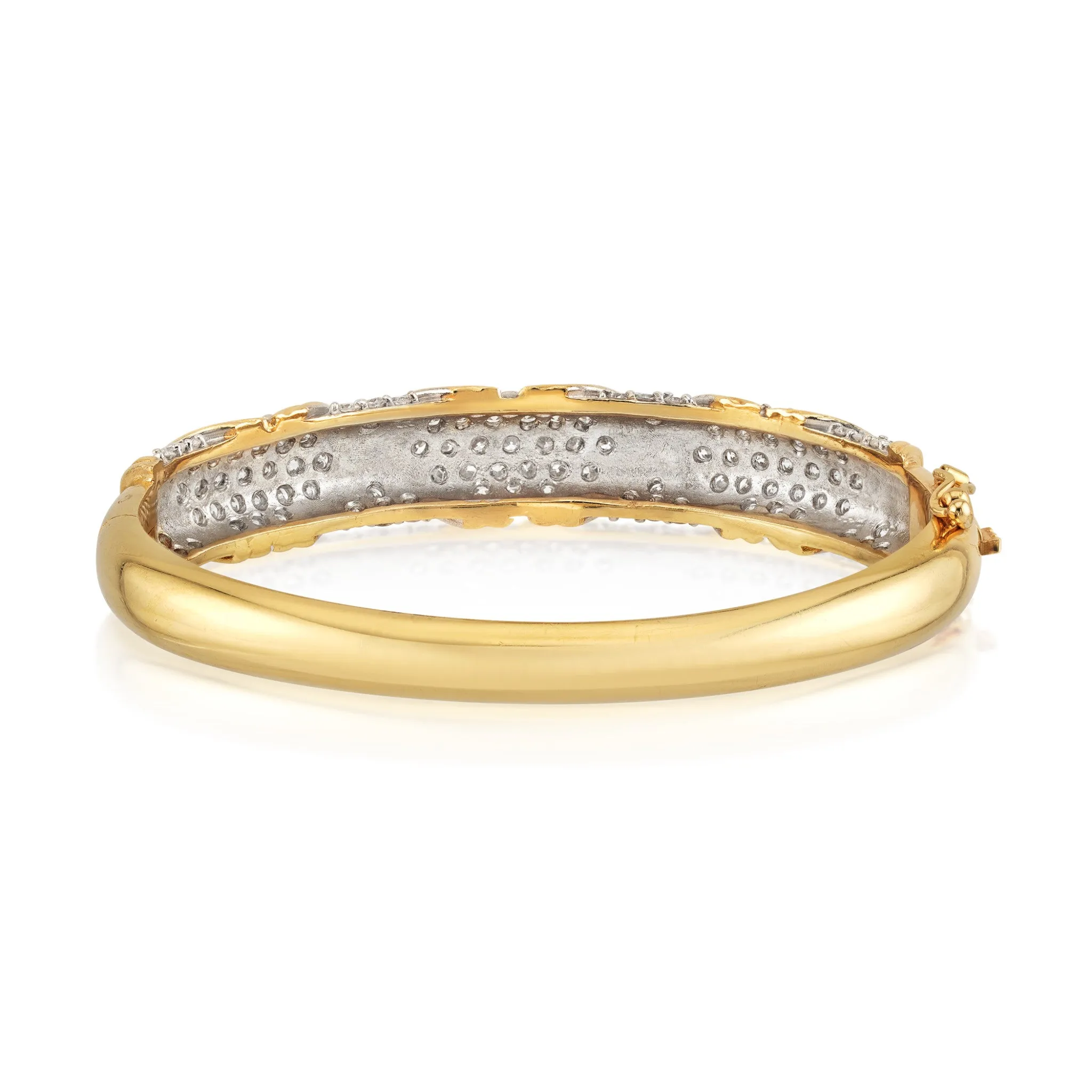 Post-1980s 14KT White & Yellow Gold Diamond Bracelet