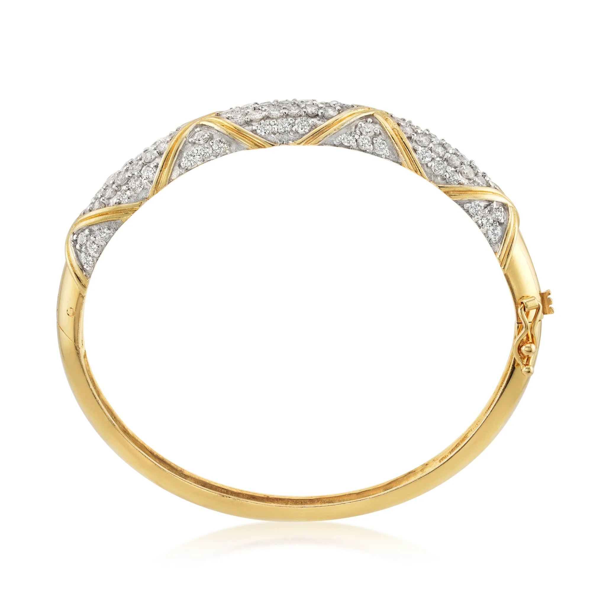 Post-1980s 14KT White & Yellow Gold Diamond Bracelet