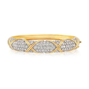 Post-1980s 14KT White & Yellow Gold Diamond Bracelet