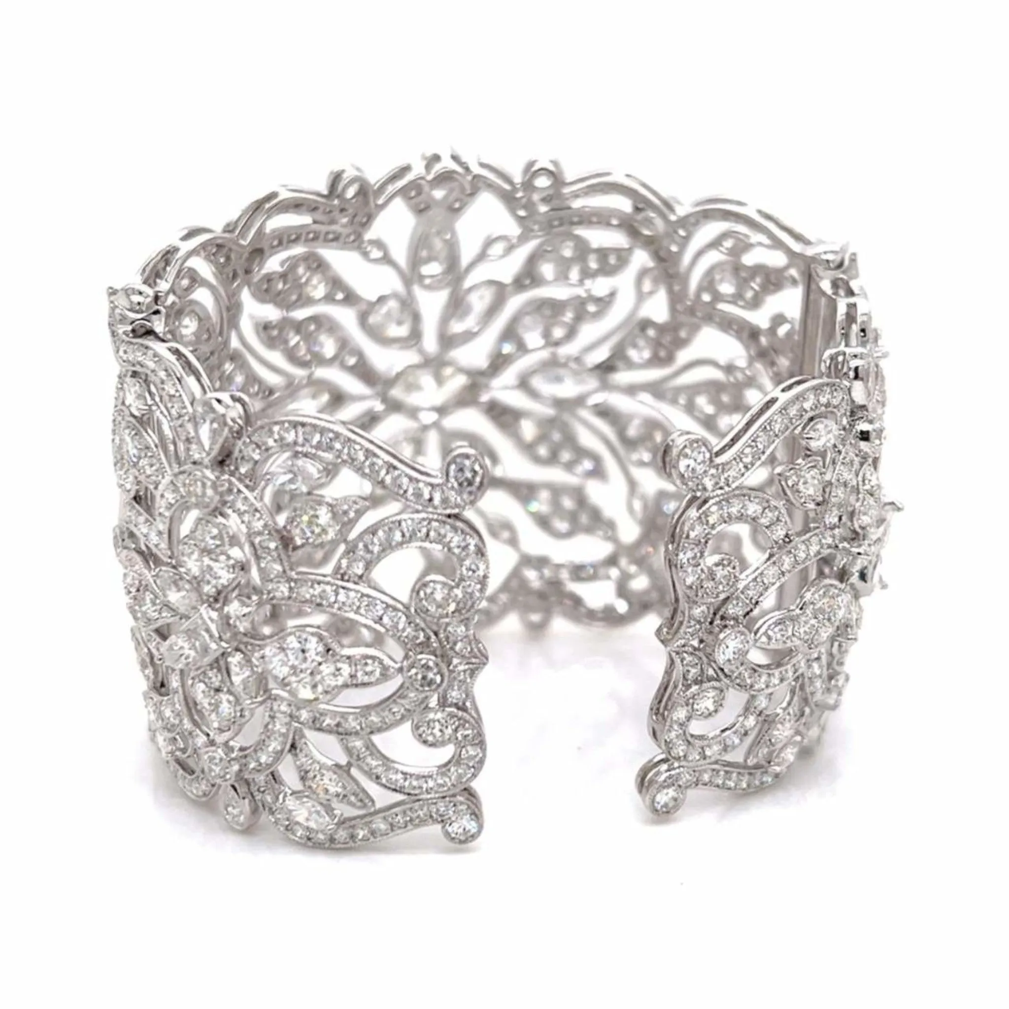 Post-1980s Platinum Diamond Bracelet