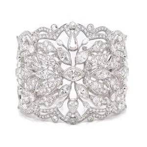 Post-1980s Platinum Diamond Bracelet