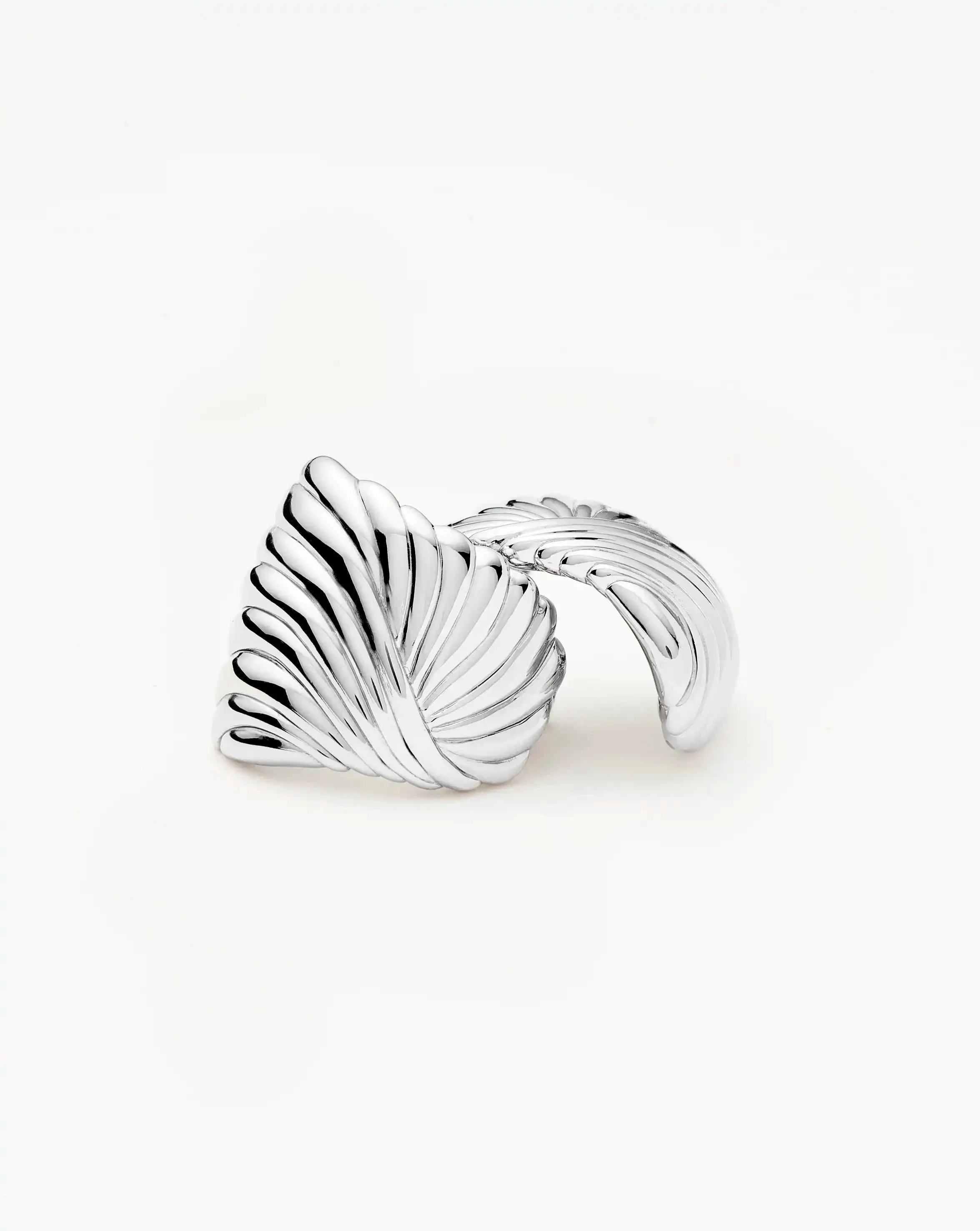 Ripple Oversized Stud Earrings | Silver Plated