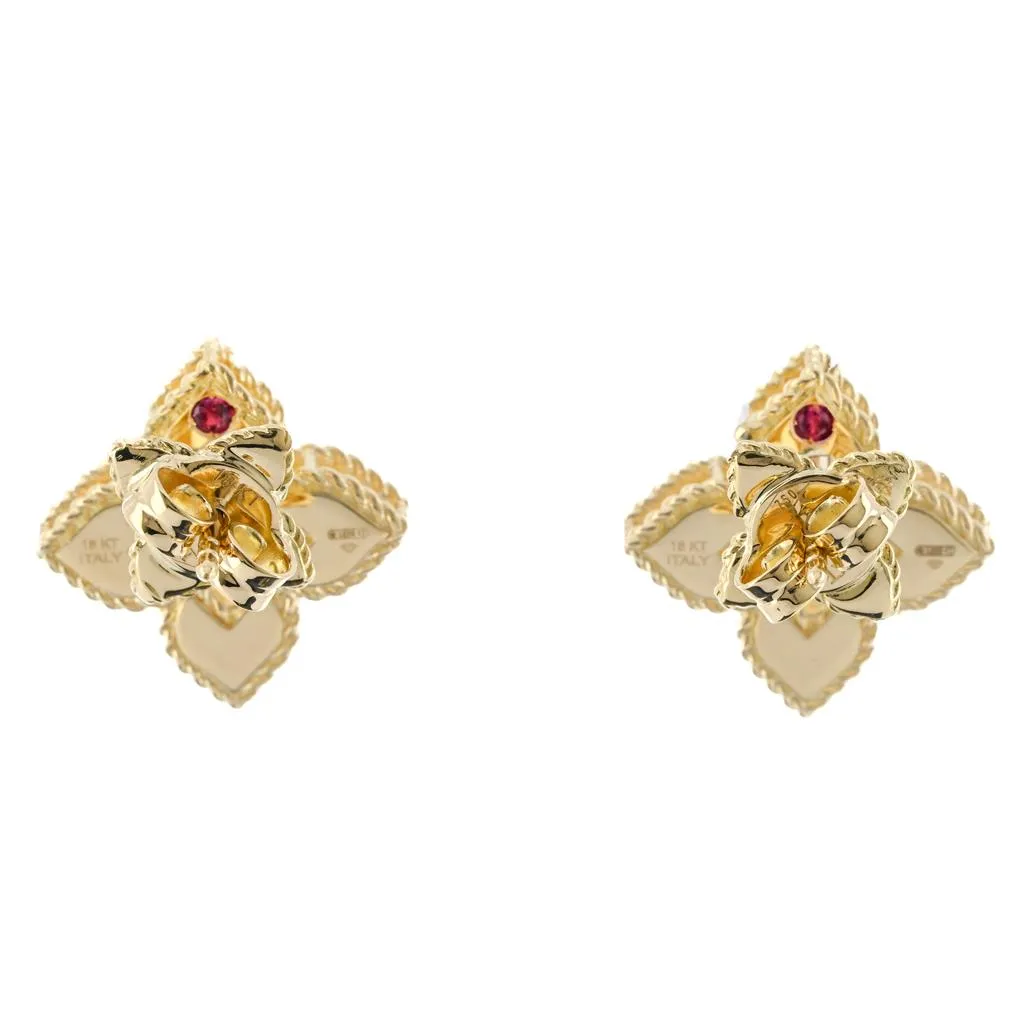 Roberto Coin | .12CTW Diamond Venetian Flower Stud Earrings - 18K Yellow Gold