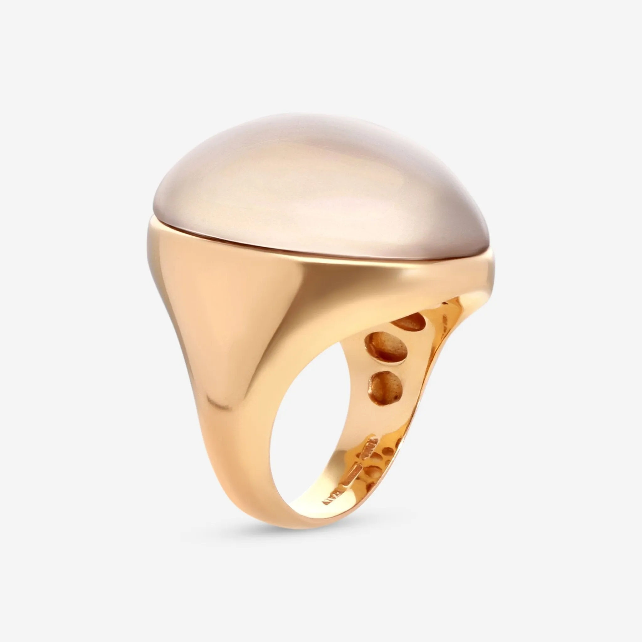 Roberto Coin 18K Rose Gold Satin Smoky Quartz Cocktail Ring Sz. 6.5 473494AX65J0