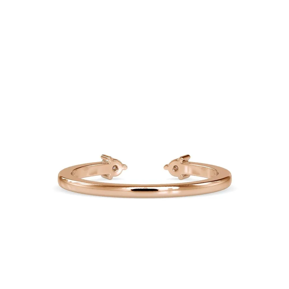 Round Diamond Tiny Cuff Ring