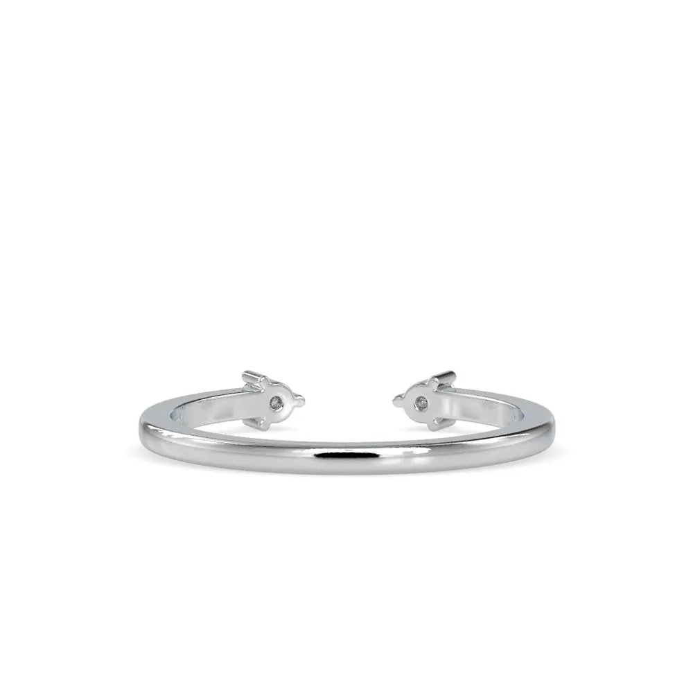 Round Diamond Tiny Cuff Ring