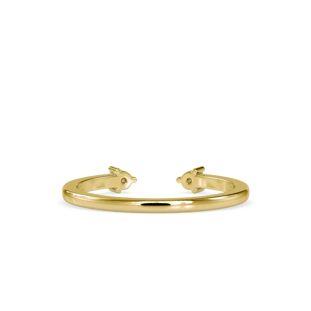 Round Diamond Tiny Cuff Ring