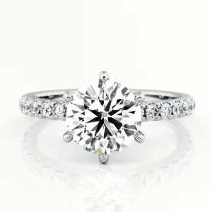 Scarlett Platinum - Round Diamond Engagement Ring 6 Claw