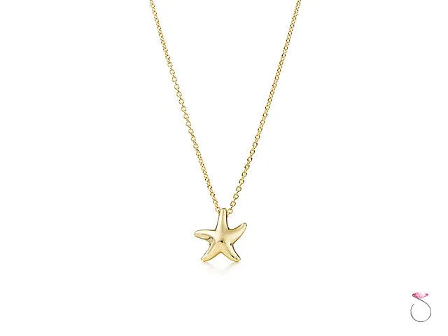 Tiffany & Co. Elsa Peretti Starfish Pendant 18K Yellow Gold with Chain